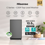 [Climate Voucher Applied] Hisense 10.5kg Top Load Washing Machine, WTZQ1015UT, Top Load Washer