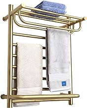 Intelligent Electric Towel Warmer with Top Shelf Wall Mounted Heated Towel Rail for Bathroom Stainless Steel Hardwired/Plug-In Heater Towel Rack Polishing,Hardwired