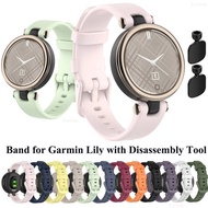 [HOT JUXXKWIHGWH 514] สายนาฬิกาสำหรับ Garmin Lily สายรัดข้อมือสำหรับ Garmin Lily ผู้ชายผู้หญิงสร้อยข้อมือซิลิโคนเข็มขัดสมาร์ทนาฬิกา Accessories