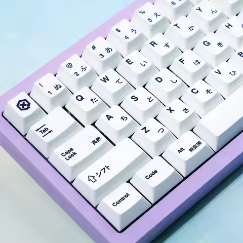 Minimalist White Japanese Keycaps For Mechanical Keyboard Cherry Profile Dye Sub PBT AULA F75 Ajazz 