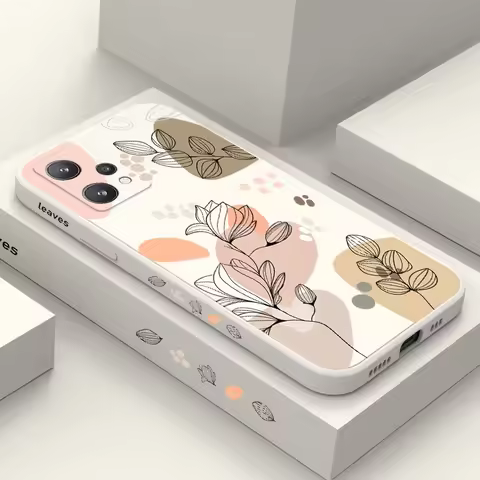 Abstract Plants Case For OPPO Realme 9 9i 8 8i 7 7i 6 Pro Plus C31 C35 C1 C11 C12 C15 C20 C21Y C25 C