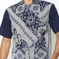 KEMEJA Batik Ethnic Craft Arhan Woven Shirt Combination Mask Set - Grey - M