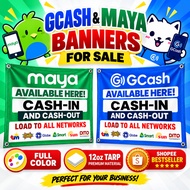GCash & Maya Cash In Cash Out Tarpaulin Banner • Load Available Here • 12oz Tarp Store Signage