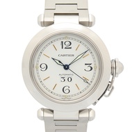 【二手】卡地亞 CARTIER Pasha C 大日曆 W31044M7 白色不鏽鋼腕錶，男童尺寸，二手 A