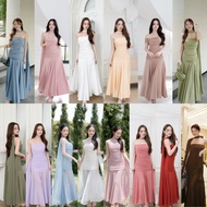 Pirunya-Long Dress 20 For Going Out Strapless Draped Ruffled Skirt With Neck Strap