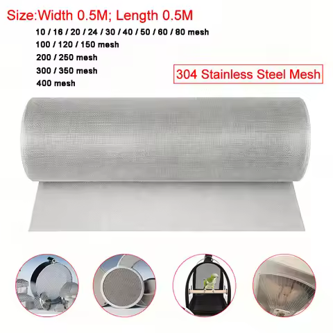 50x50cm 304 Stainless Steel Filter Screen, 10-400 Mesh Woven Wire Mesh, High Precision Stainless Ste