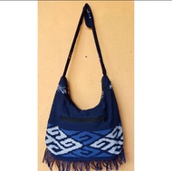 Tas Lombok Tenun Toraja Biru Putih Etnik Selempang Besar Pria Wanita Tas Outdoor Pendaki Traveller