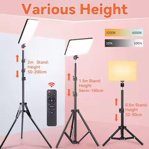LED Video Lighting Panel Photography Lamp EU Plug 3200K-6000K Photo Studio Fill Light With Tripod Fo