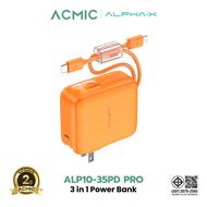 [แถมถุงผ้าไซส์S] ALPHA·X Powerbank รุ่น ALPC10-35PD PRO 10000mAh Fast Charging PD20W QC3.0 มีสายในตั