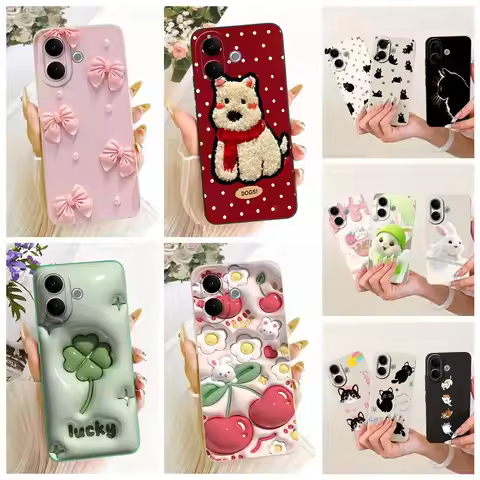 For Vivo V60 Lite 5G Case V2529 Luxury Clover Bow Painted Cover Soft Silicone Case For Vivo V60 5G V