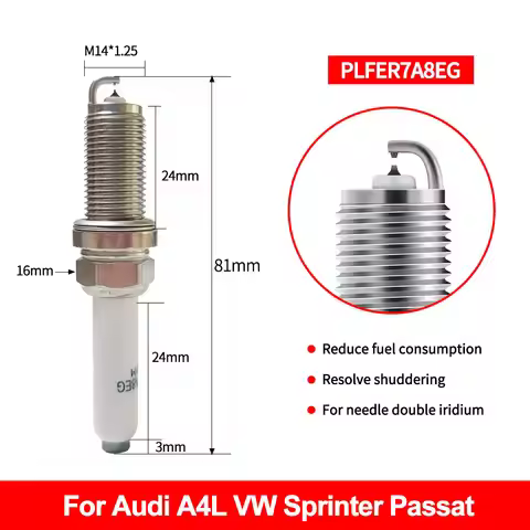 PLFER7A8EG 94833 Dual Iridium Spark Plug For VW Beetle Golf R Tiguan AUDI SKODA 2.0T 06K905601B 06K9