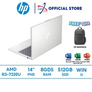 HP 14-EM0092AU 14" LAPTOP ( R3-7320U 8GD5 512GBSSD / 14" FHD / W11H / OFFICE OPI )