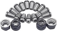19 Pcs ER11 Precision Spring Collet Set 1-7MM and 1/8,1/4-Inch Er11 A M14 Thread Collet Clamping Nut