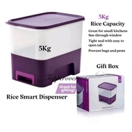 Tupperware Rice Smart Dispenser 5Kg - Dark Purple