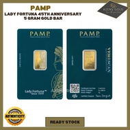 PAMP Lady Fortuna 45th Anniversary Gold Bar [5g] [Au999.9] with Gift Sleeve