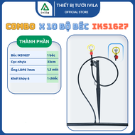 Combo 10 béc phun mưa IKS1627 chân khởi thủy 6 béc tưới xoay 360 độ tưới rau tưới cây