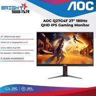 AOC Q27G4F 27" QHD 180Hz IPS Gaming Monitor