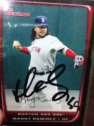 [J.K 收藏館 ] MLB  BOSTON.義大Manny Ramirez 親筆簽名球員卡！