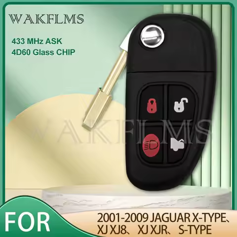 For 2001 2002 2003 2004 2005 2006 2007 2008 2009 Jaguar X-TYPE XJ XJ8 XJR S-TYPE Flip Remote Key 433