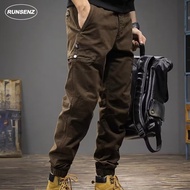American Vintage Thick Cargo Pants Men Outdoor Hiking Casual Slim Fit Jogger Pants