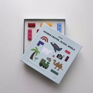 [全新 極美] 韓國 goober 樂高 積木 蠟筆 GOOBER 樂高積木蠟筆 著色筆 著色本 旅遊 飛機 玩具 世界 (盒裝14入)