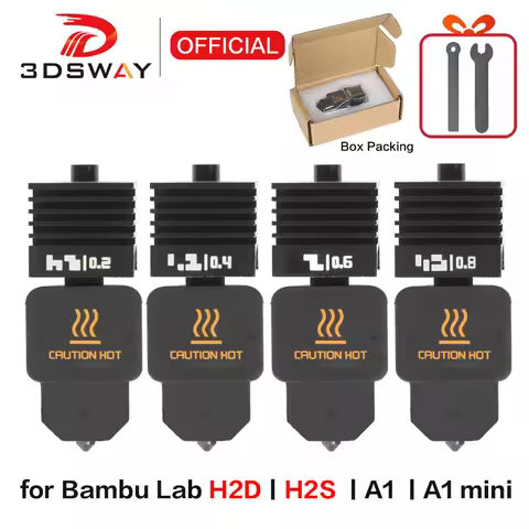 For Bambu Lab H2D Hotend Bambu High Flow Hotend h2d Nozzle 0.2/0.4/0.6/0.8mm highflow Hot end Silico
