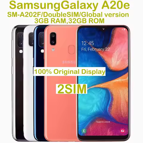 Refurbished Samsung Galaxy A20e Smart Android Phone 5.8-inch 720x1560 Global Edition 2SIM NFC Samsun