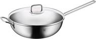 WMF SELECT it! Multiply wok 30 cm uncoated with glass lid, Cromargan stainless steel matt, suitable for induction