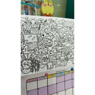 Cute Colouring Doodle Wall Calendar 2026