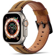 สายหนังแท้สำหรับ Apple Watch Ultra 49มม. 44มม. 40มม. 45มม. 41มม. 42มม. 38มม. Correa สร้อยข้อมือสำหรับ Apple Watch Series 8 7 Se 6 5 4 3