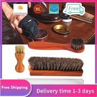 4Pcs Set Horse Hair Shoe Brush Long Wood Handle Shoe Shine Brush Shoe Cleaning Brush