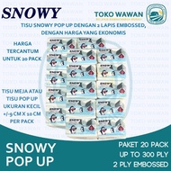 20 PACK Snowy Pop Up Tissue (Up to 300 Ply) Dining Table Tissue/ with Mouth Wipe Snowy Pop Up 2-Ply/
