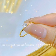 18K Gold Plated Stainless Steel Diamond Ring for Woman Accessories Women Jewellery Emas 916 Original