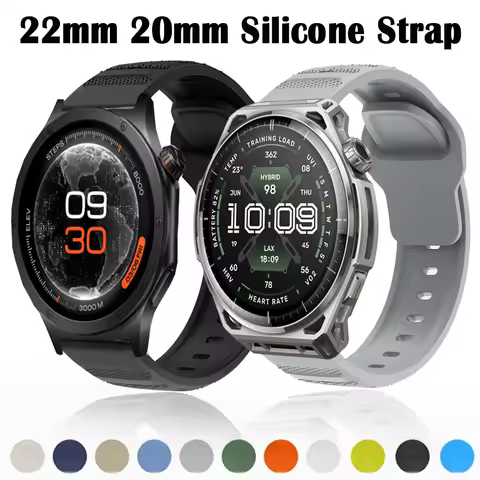 22mm 20mm Sports Silicone Strap for Oneplus Watch 4 3 2R Lite Bracelet OPPO X3 X2 S Band Amazfit Bip