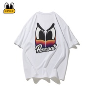 PANCOAT big eye print short sleeve T-shirt men's and women's loose half-sleeve casual T-shirts ins trendy couple wear