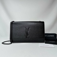 YSL Kate中款粒面皮革鍊帶包