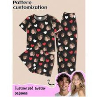 Customized Women's 3 PiecesPajama Set, Can Print Any Pattern, Personalized Pajamas With Photos, Comf