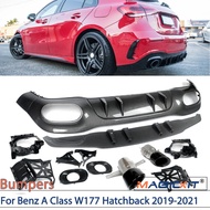 Rear Diffuser Lip For Mercedes Benz W177 A35 AMG Line Style 2018+ Back Bumper Spoiler Splitter With 