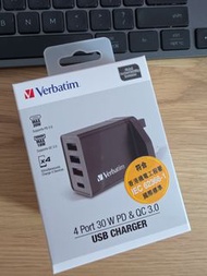 全新Verbatim 4 Port 30W PD 旅行充電器
