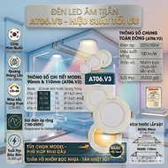 Rang Dong AT06 LED Ceiling Light.V3 Phi 90 Phi 110 (7W-10W) - Solid DOB Power Downlight
