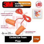 3M 1110 Corded Foam Ear Plug NRR 29 DB -(ear protection)