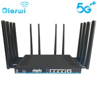 Wifi-6 5G Router Dual SIM Card Mesh 3000Mbps Openwrt DDR4 1GB 4 Gigabit LAN USB3.0 MU-MIMO 12 Antenn