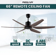 Regair Inovo Vibes 66" Ceiling Fan 6 Blades Remote Control DC Motor 66 Inch Kipas Siling Ruang Tamu Masjid