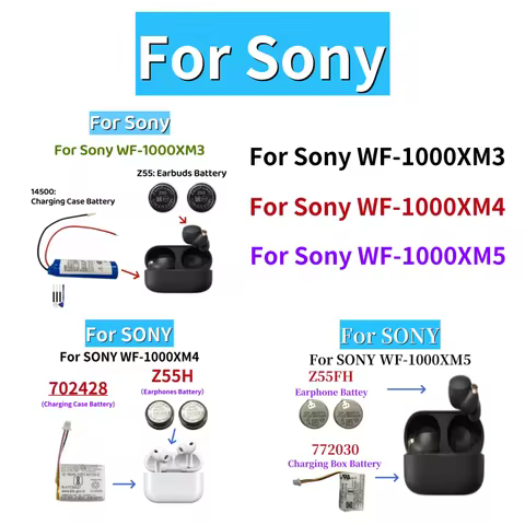 Replacement Battery For Sony WF-1000XM4 WF-1000XM3 WF-1000XM5 ZeniPower Z55FH Z55H Z55 Headset Charg