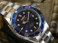 台灣保固英威塔Invicta 9204 Pro Diver潛水錶石英錶日本PC32A機芯男士錶手錶藍色錶面銀色錶帶