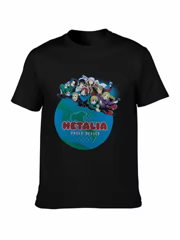 Hetalia Axis Powers T-Shirt Black Anime Manga Japan Web Comic World Adult M