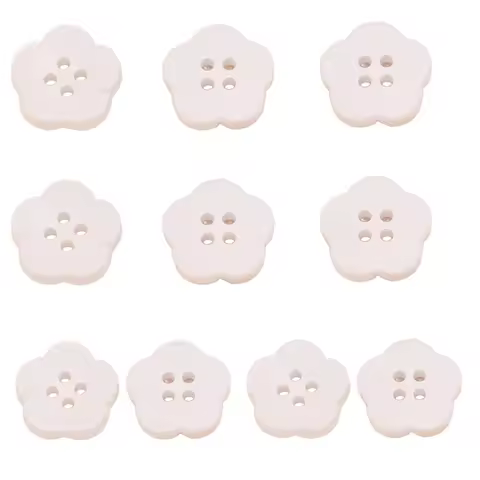 H8WB 10 Pcs Resin Button 4-Hole Buttons Coat Buttons Sewing Buttons Flower Buttons Colourful Buttons