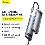 Baseus USB C HUB Type C to HDMI-compatible USB 3.0 Adapter 8 in 1 Type C HUB Dock for MacBook Pro Ai