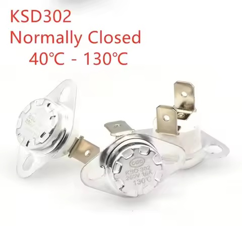 2Pcs KSD302 16A 250V 40-130 Degree Ceramic KSD302 Normally Closed Temperature Switch Thermostat 85 D
