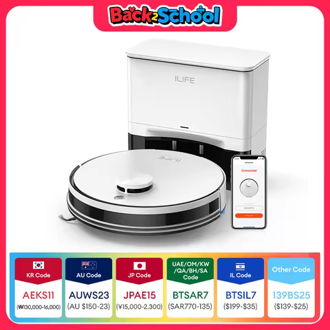 Ilife A30 Pro 5000Pa Suction Power, Combined Robot Vacuum Cleaner and Mop Cleaning Function, Automat